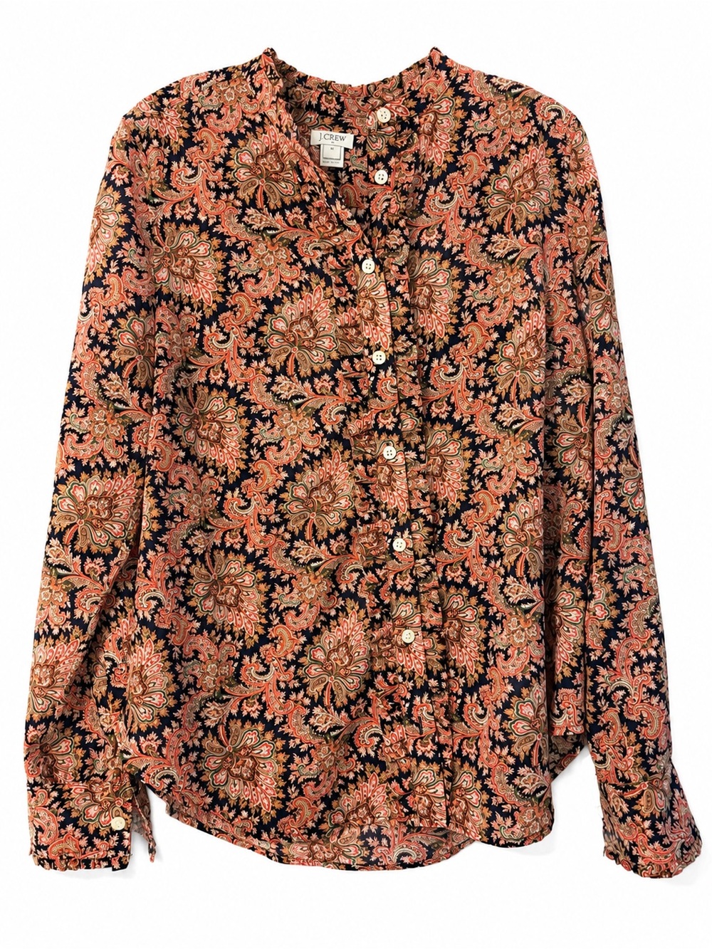 J.Crew Paisley Ruffle Blouse – Size M